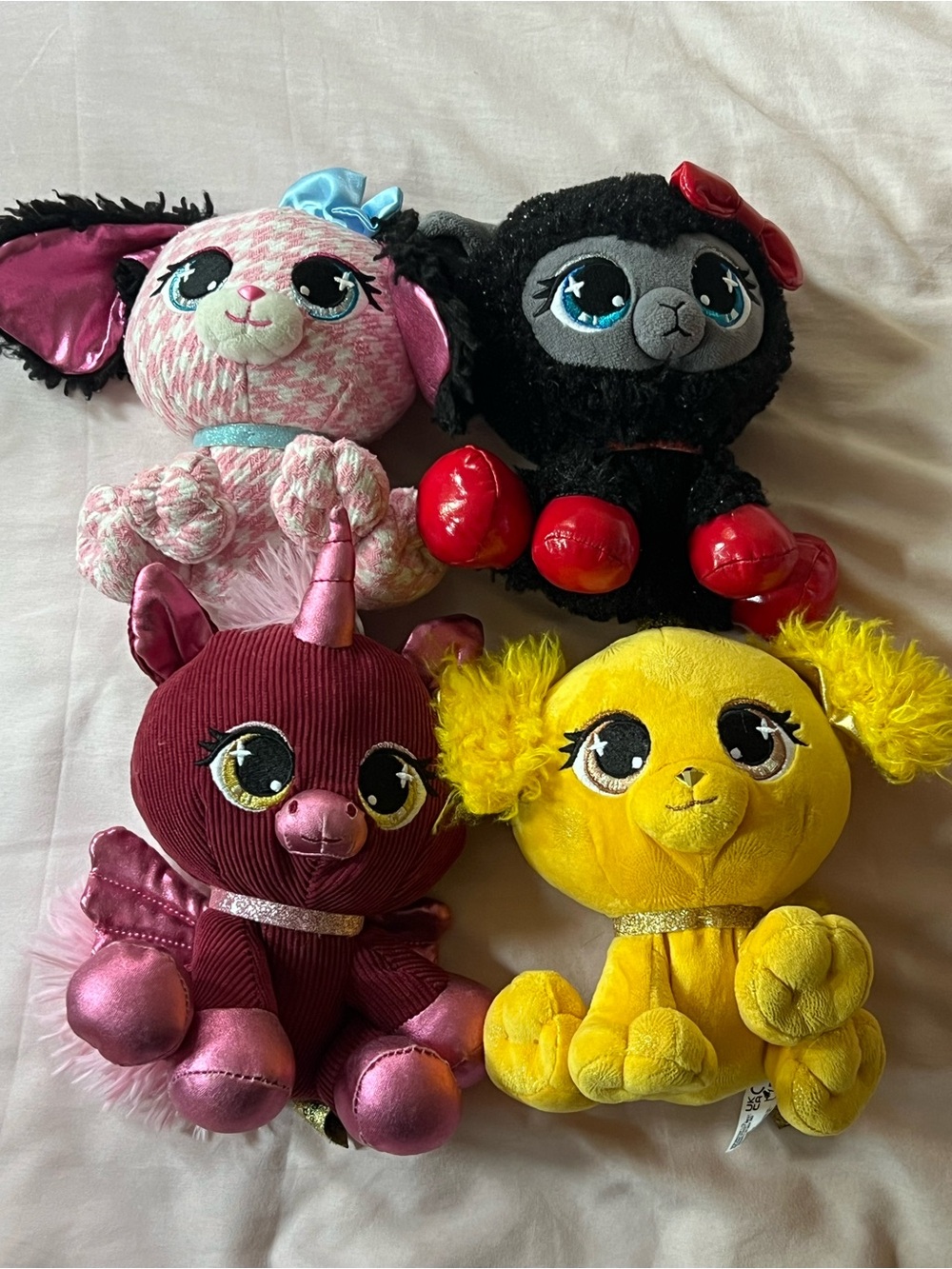 Plushie Pets Small Pets Toy - Yellow, Pink, Black, Burgundy Assortment